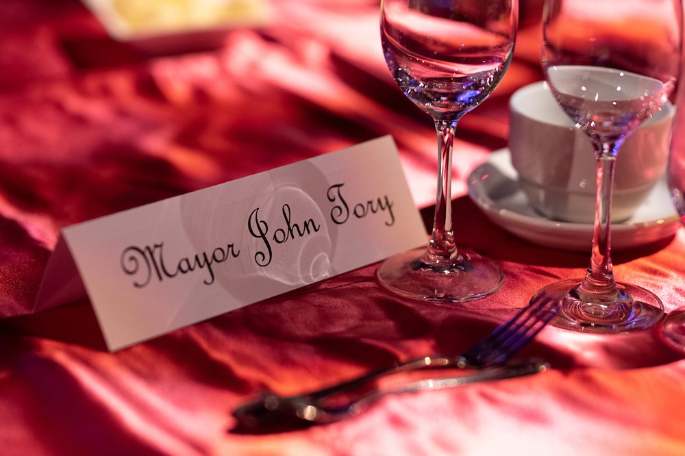 Mayor's gala table setting