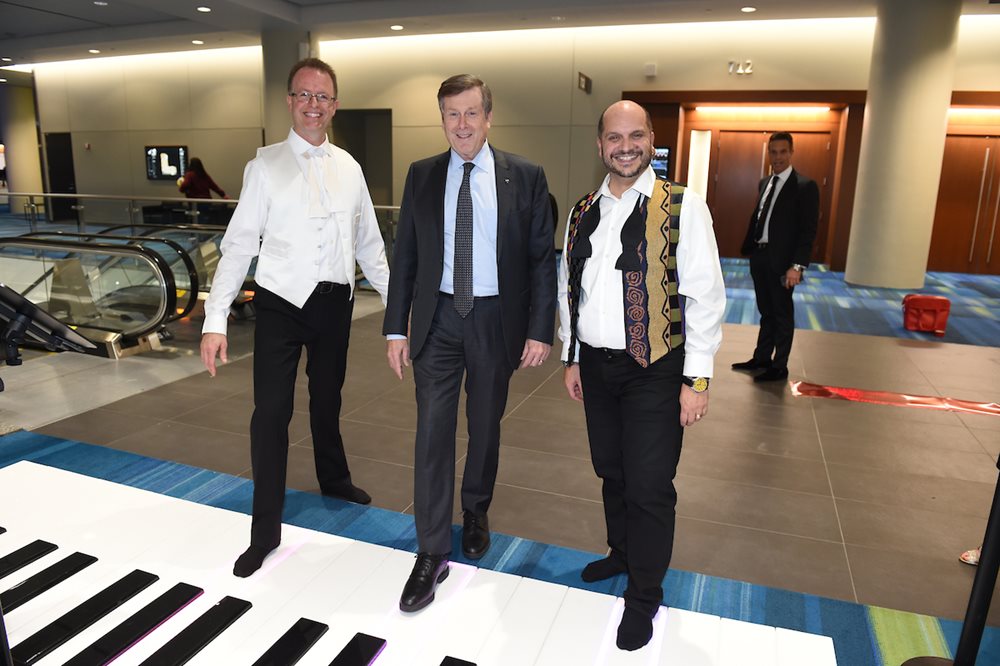 Mayor John Tory with pianists