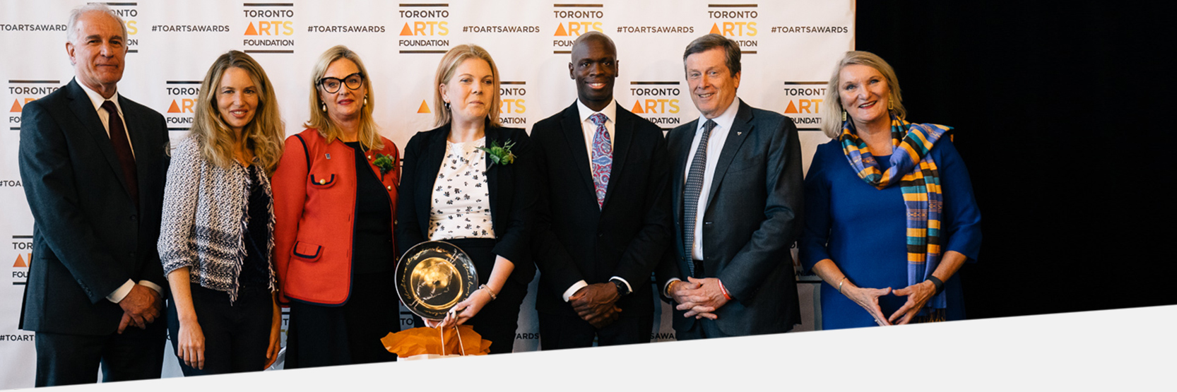 A photo of the recipients of the 2018 Arts and Business Award