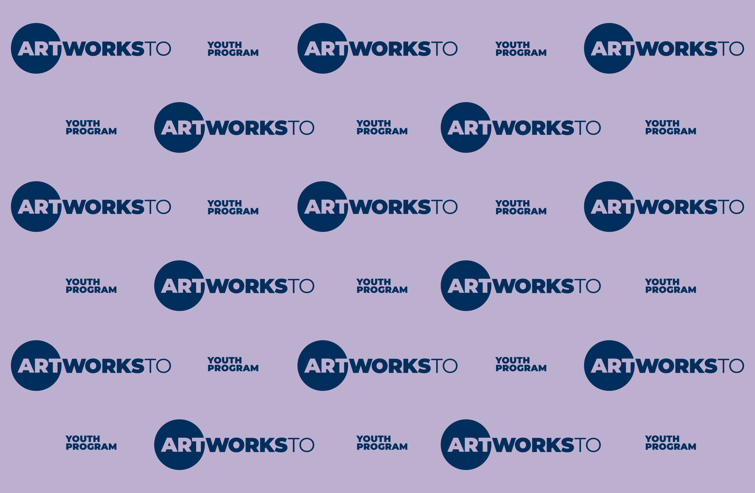 A step and repeat of the ArtWorksTO Youth logo