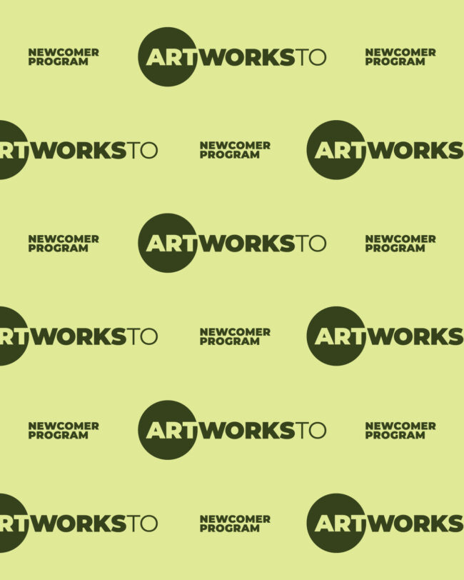 A step and repeat of the ArtWorksTO Newcomer program