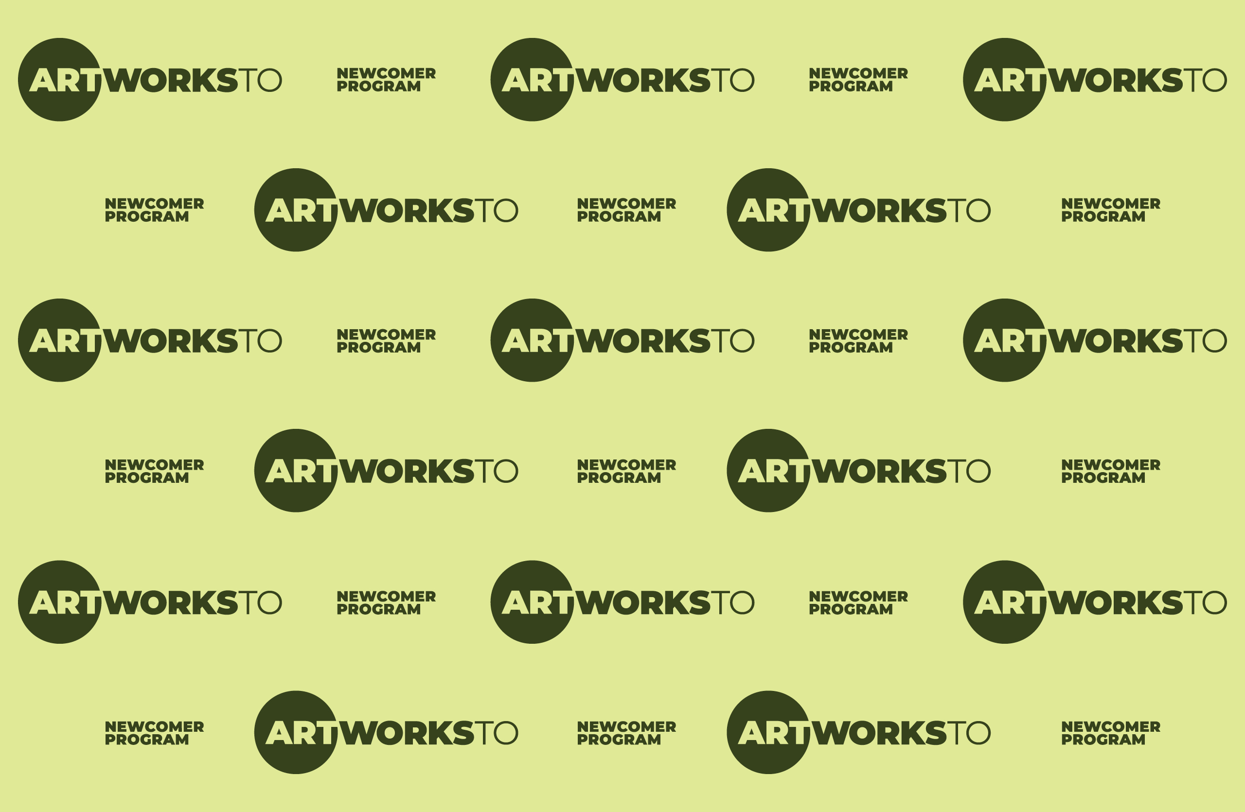 A step and repeat of the ArtWorksTO Newcomer program