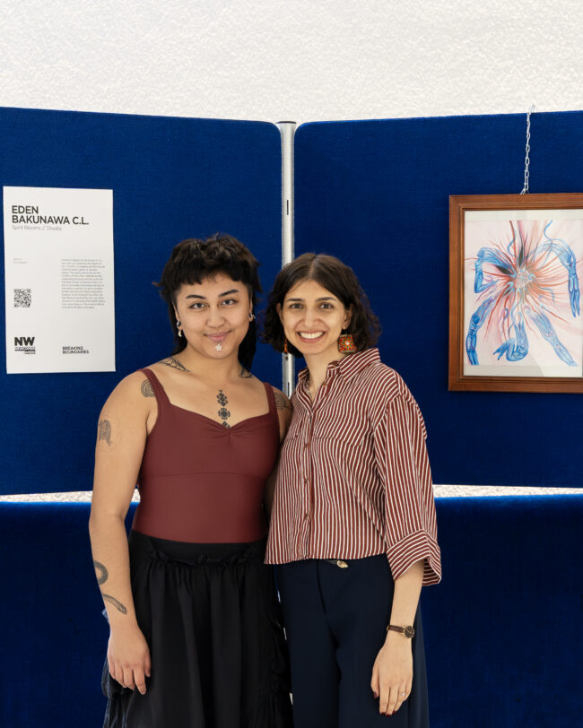 The work of Eden Bakunawa C.L. at the Newcomer Week Exhibit in 2025.