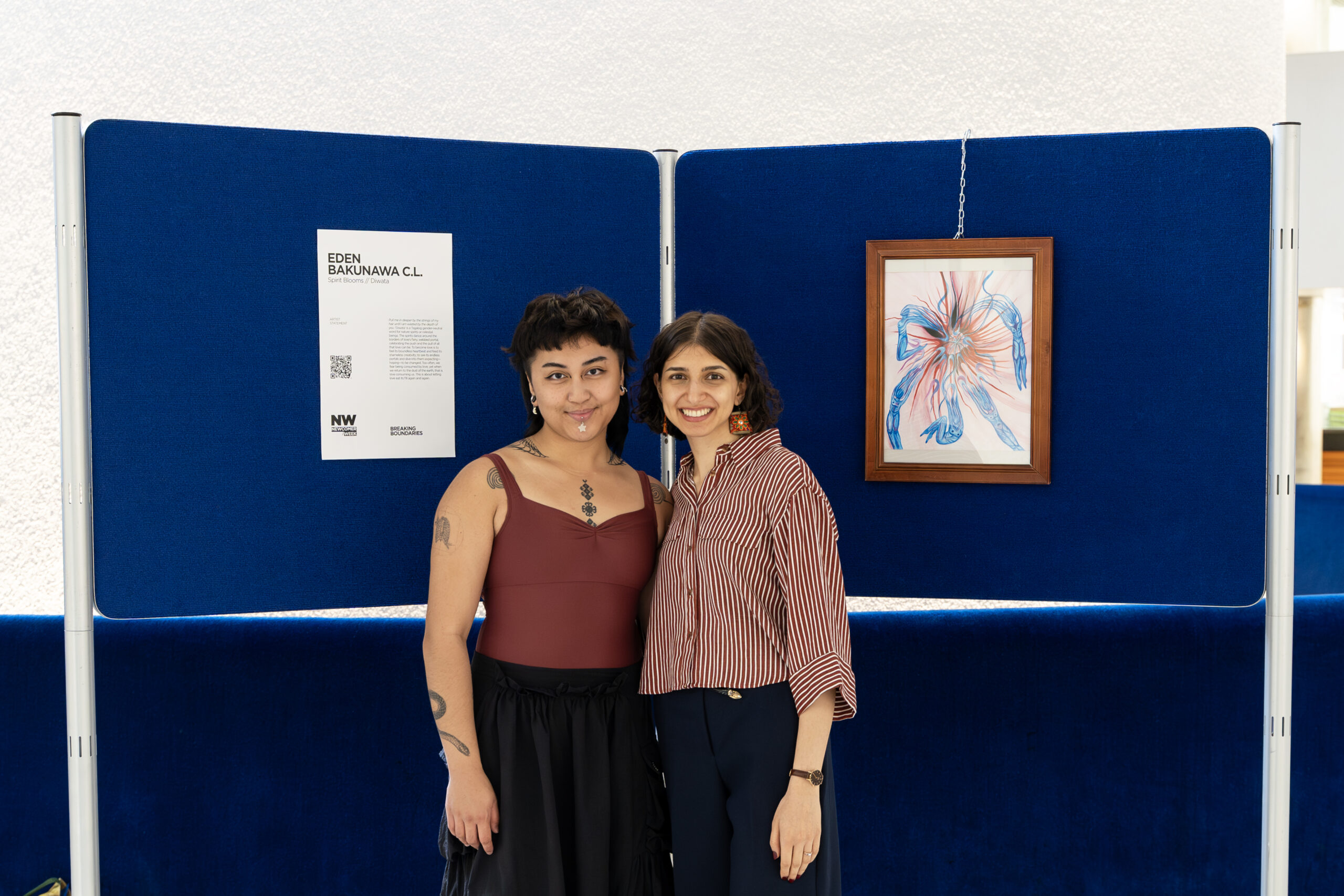 The work of Eden Bakunawa C.L. at the Newcomer Week Exhibit in 2025.