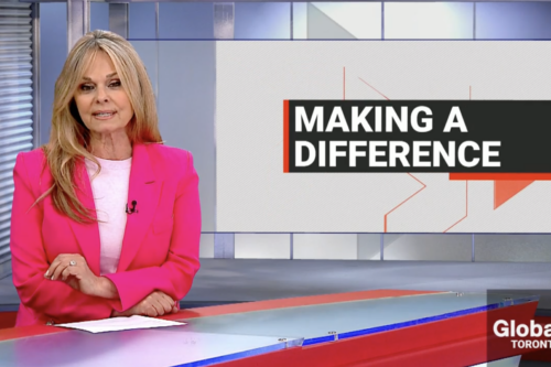 Susan Hays speaks in the newsroom at Global News.