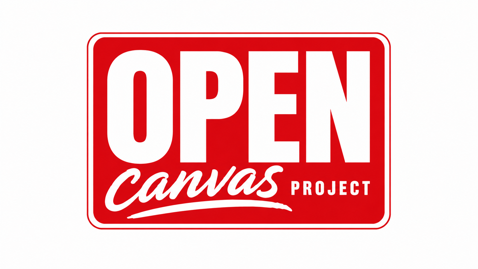 A red logo on a white background. Reads: open Canvas Project.
