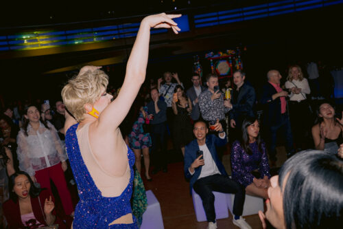 Local drag artist Miss Moco performs for a crowd.
