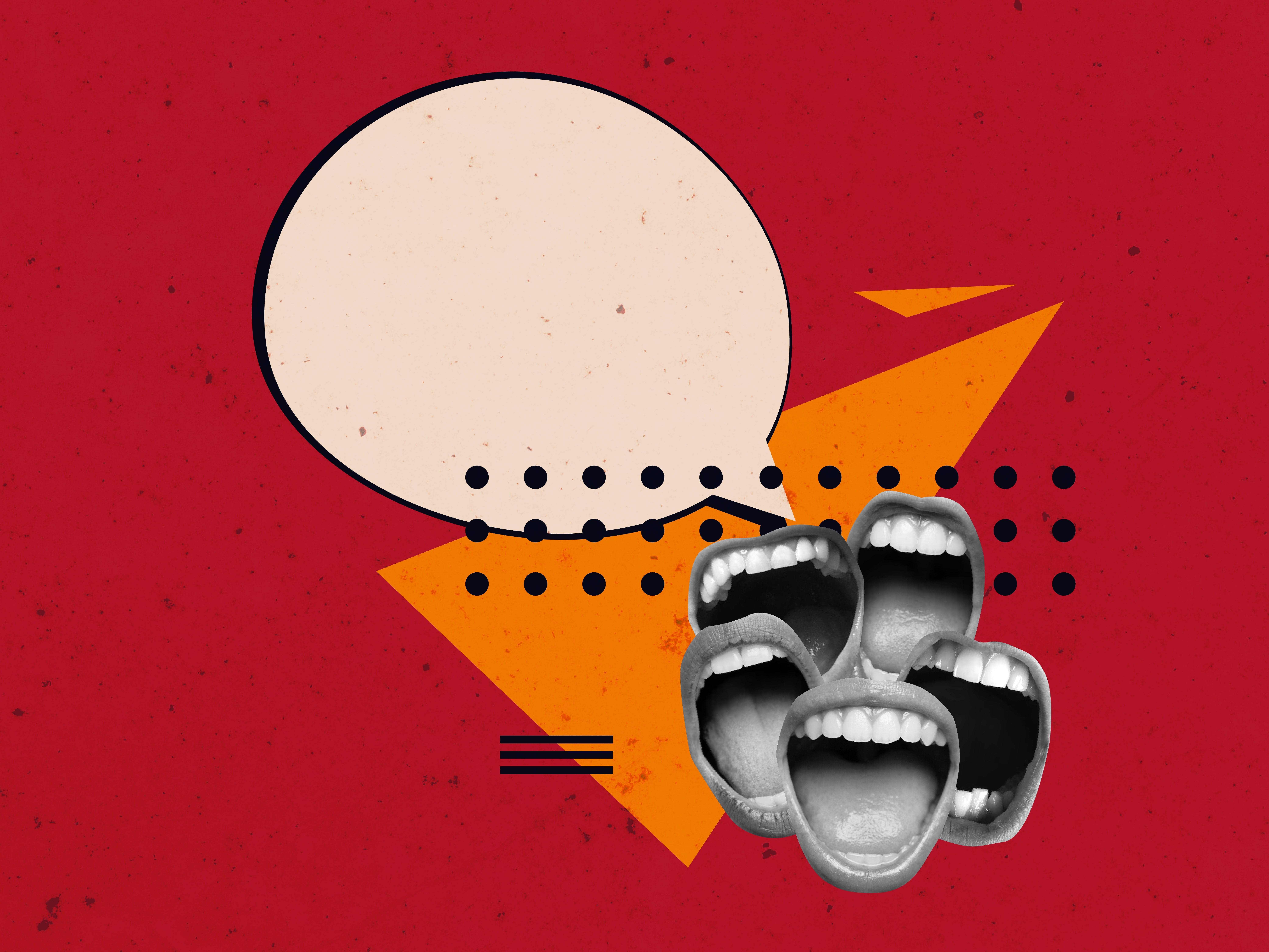 Speech Bubble Creative Art Collage.